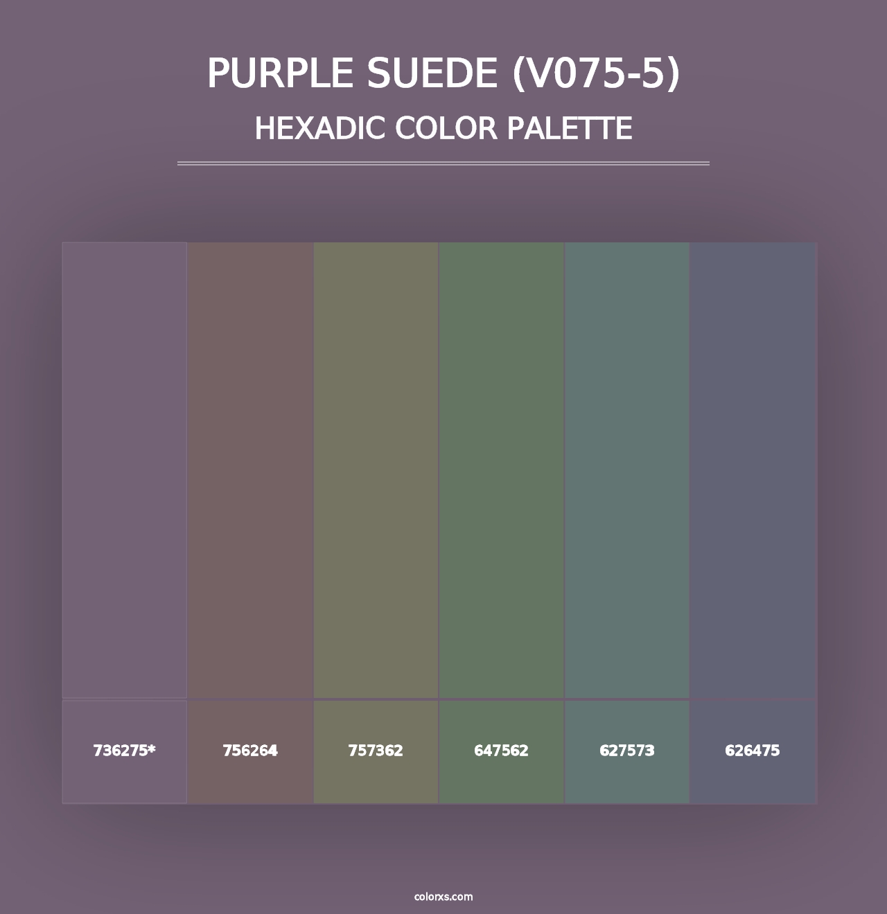 Purple Suede (V075-5) - Hexadic Color Palette