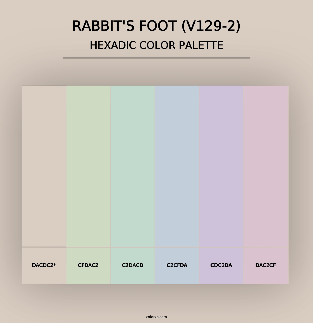 Rabbit's Foot (V129-2) - Hexadic Color Palette