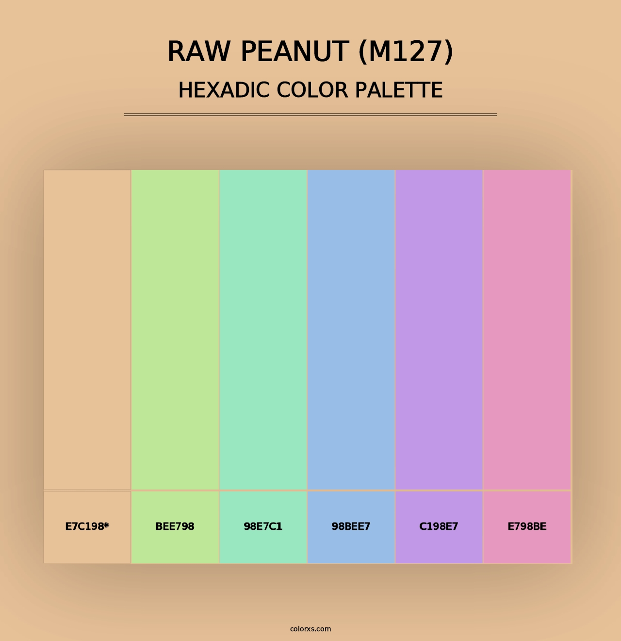 Raw Peanut (M127) - Hexadic Color Palette