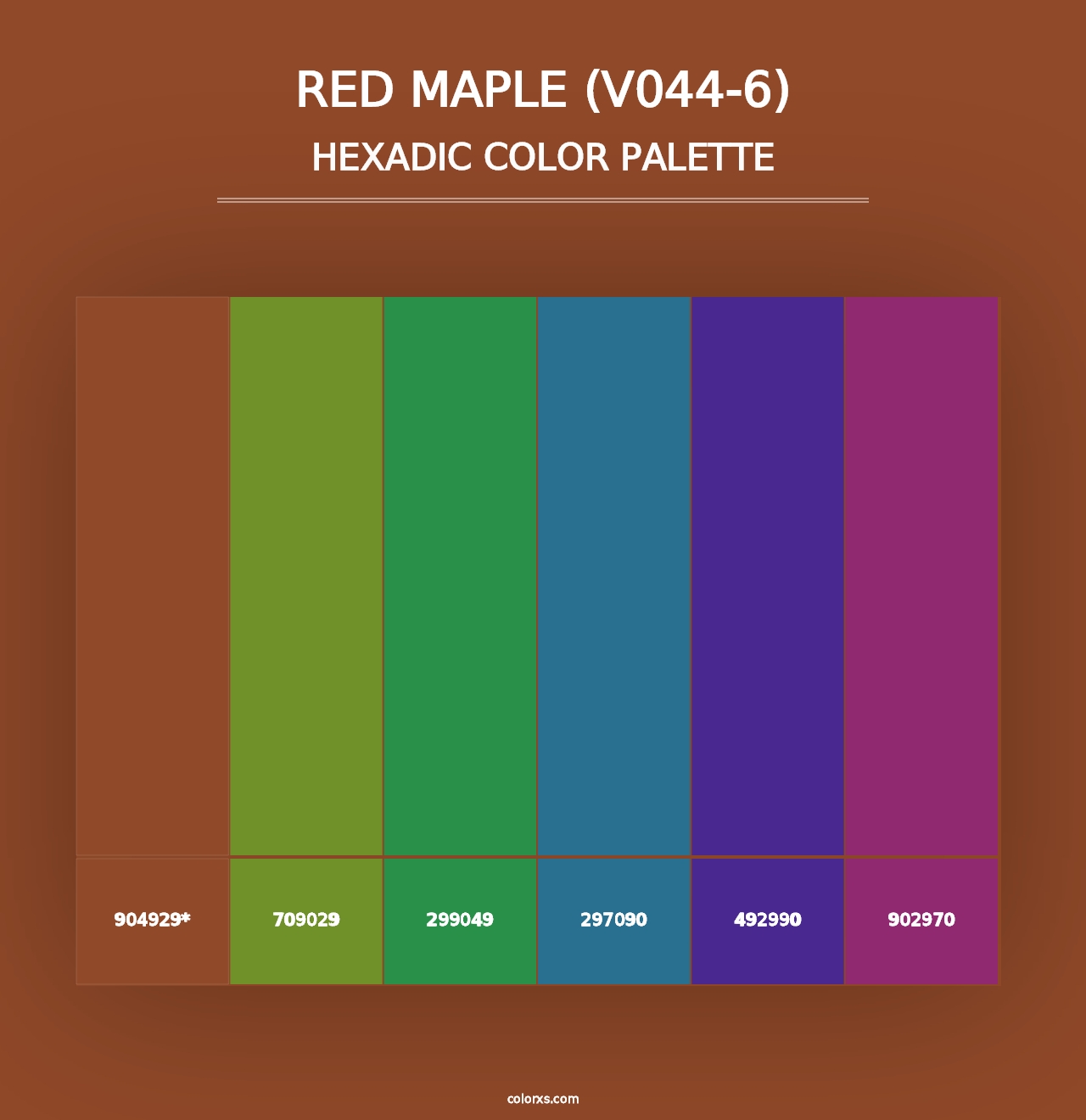 Red Maple (V044-6) - Hexadic Color Palette