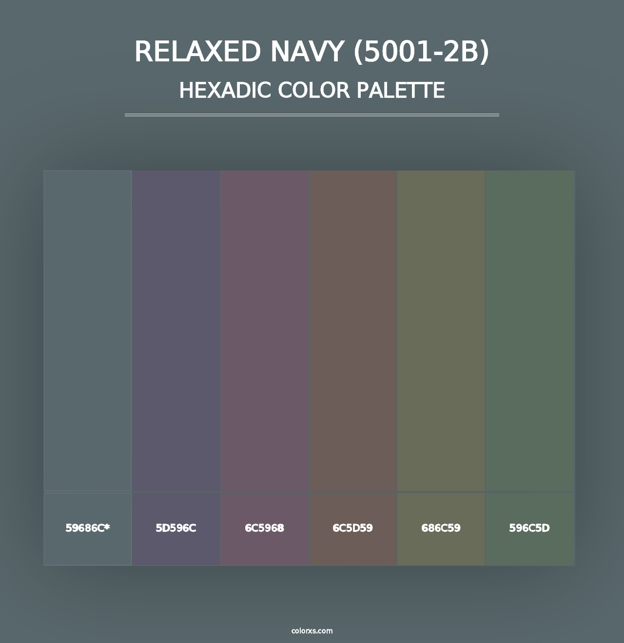 Relaxed Navy (5001-2B) - Hexadic Color Palette