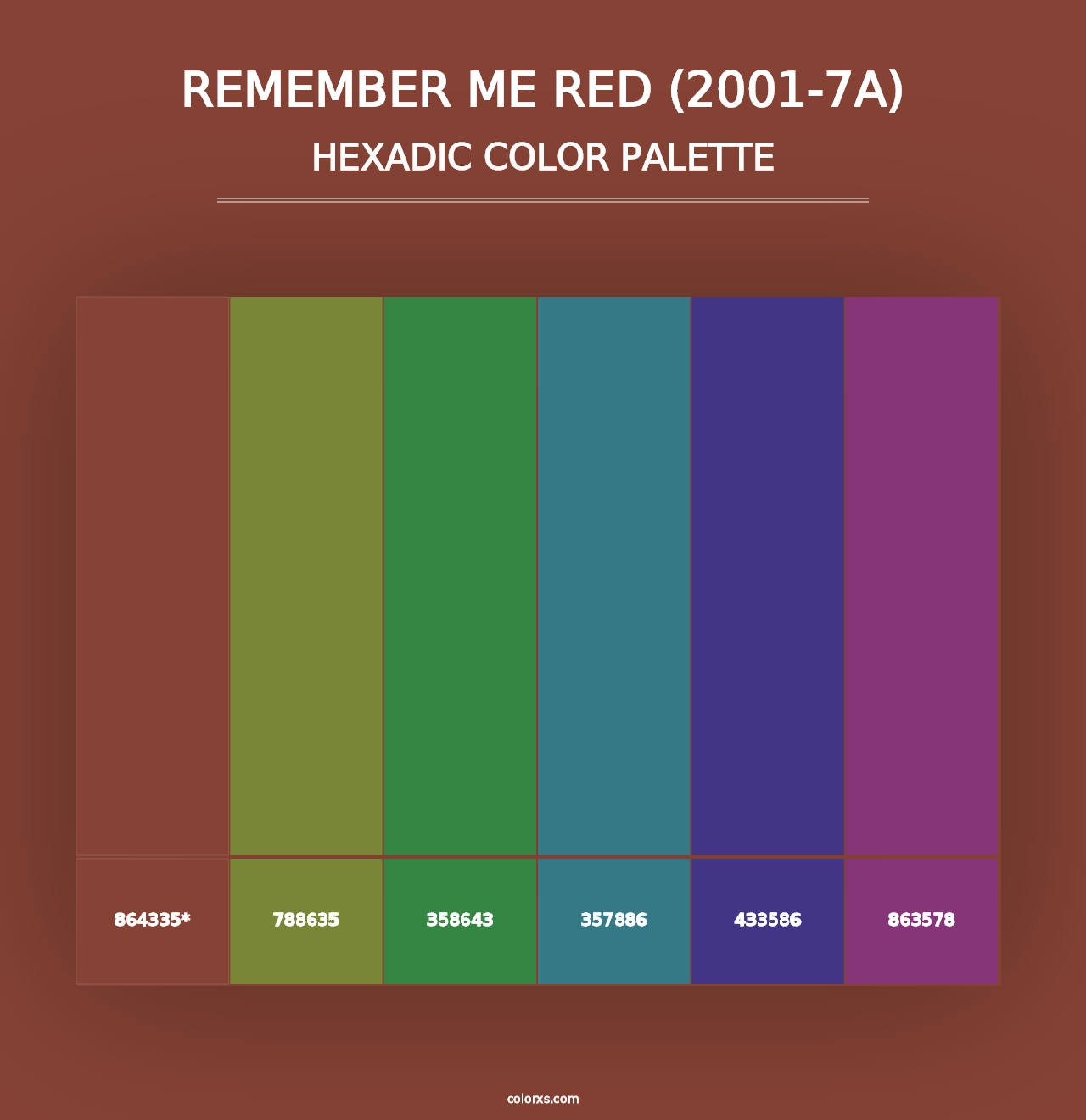 Remember Me Red (2001-7A) - Hexadic Color Palette