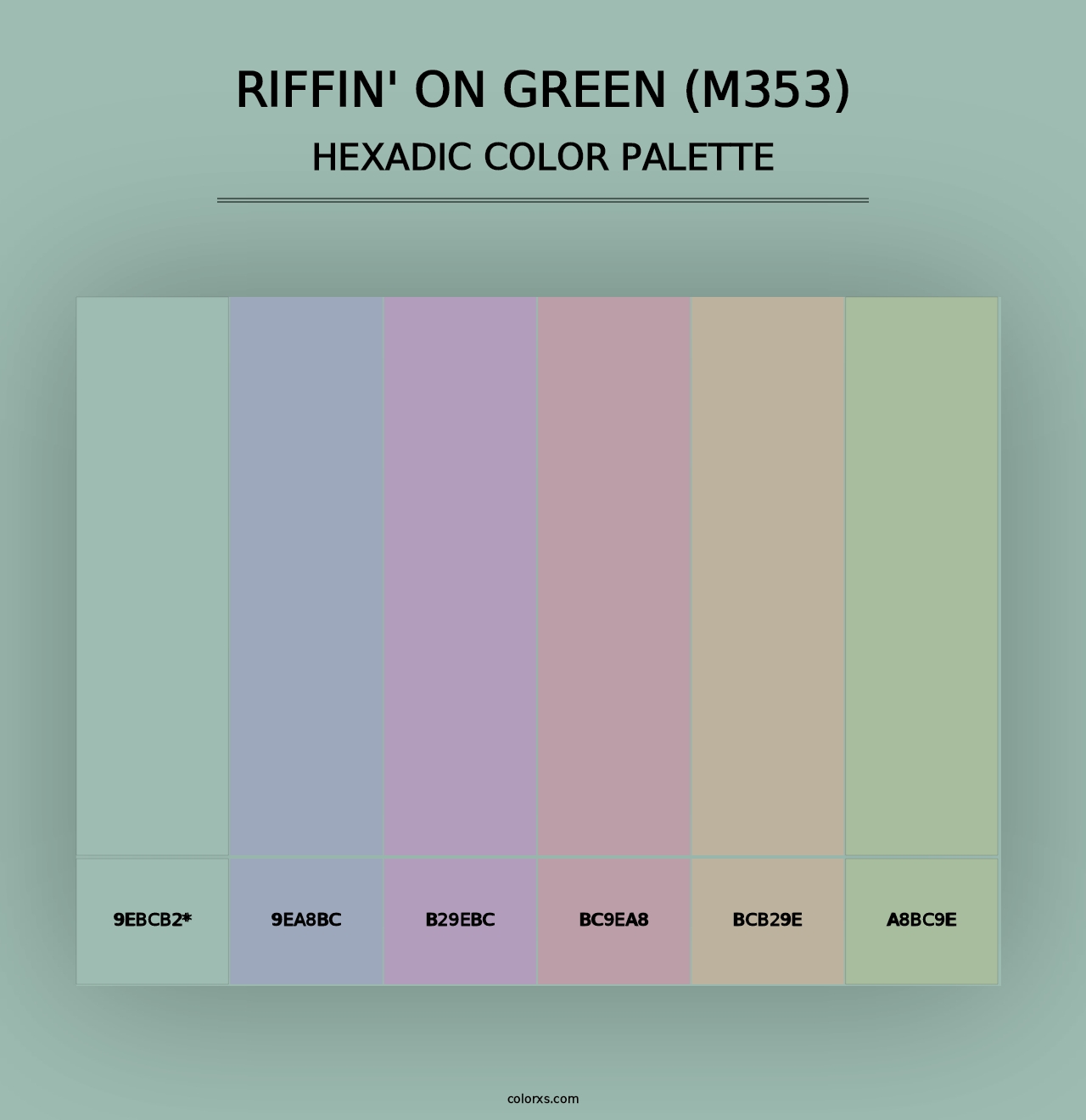 Riffin' on Green (M353) - Hexadic Color Palette