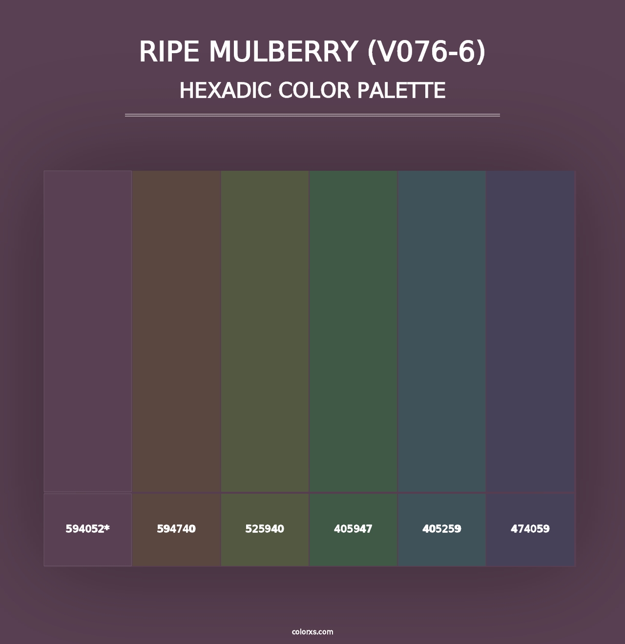 Ripe Mulberry (V076-6) - Hexadic Color Palette