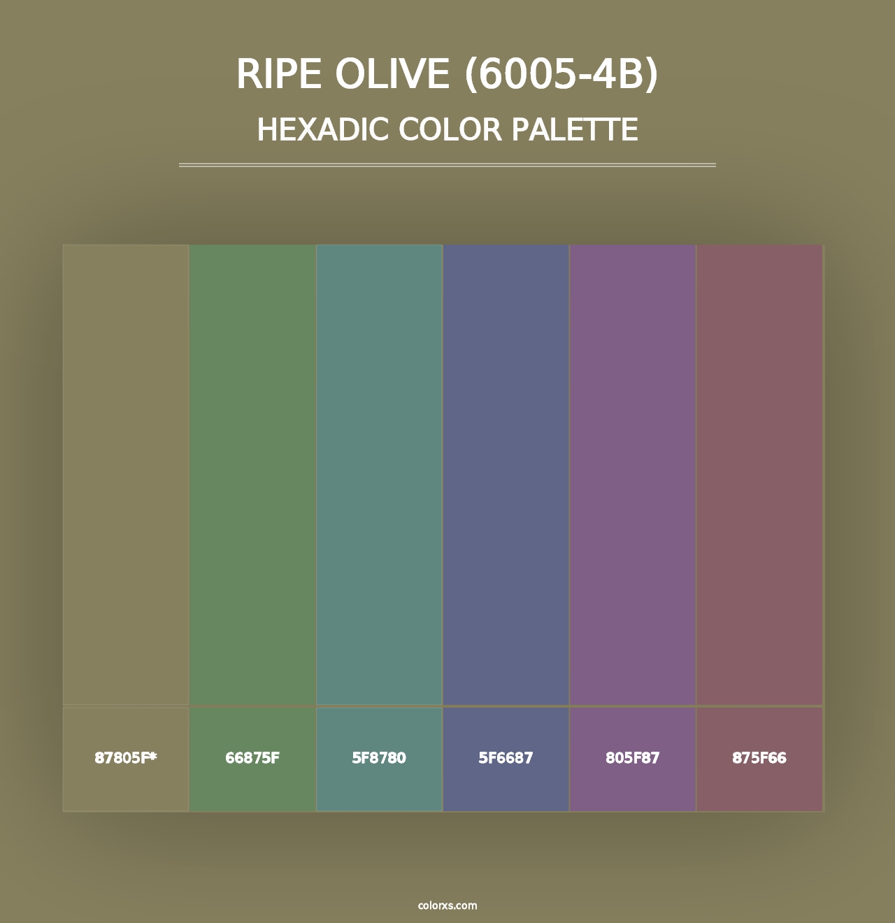 Ripe Olive (6005-4B) - Hexadic Color Palette