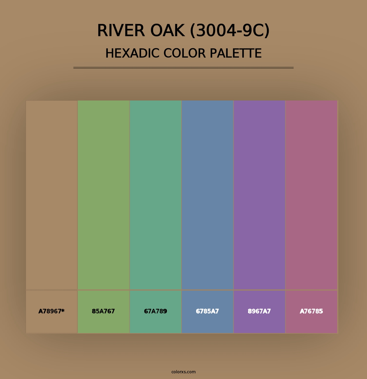 River Oak (3004-9C) - Hexadic Color Palette