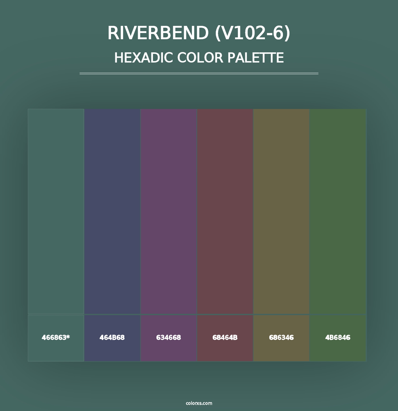 Riverbend (V102-6) - Hexadic Color Palette