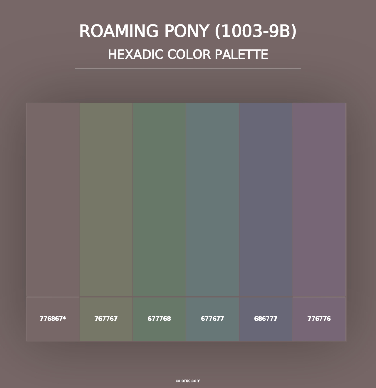 Roaming Pony (1003-9B) - Hexadic Color Palette