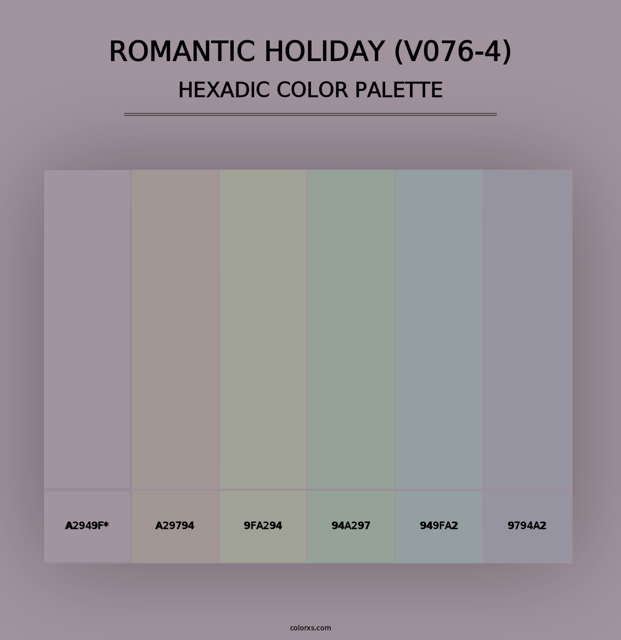 Romantic Holiday (V076-4) - Hexadic Color Palette