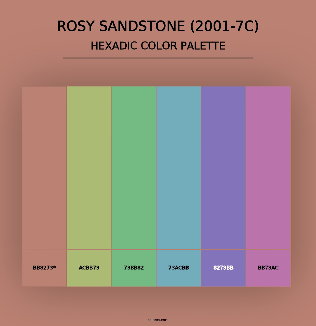 Rosy Sandstone (2001-7C) - Hexadic Color Palette