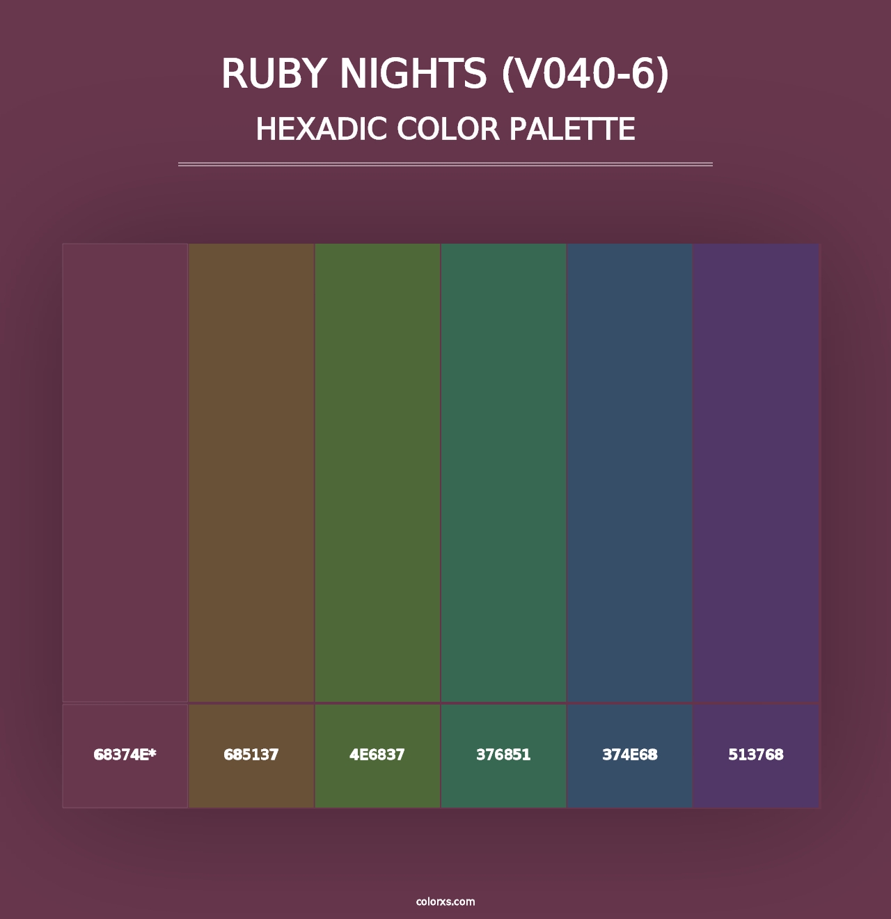 Ruby Nights (V040-6) - Hexadic Color Palette