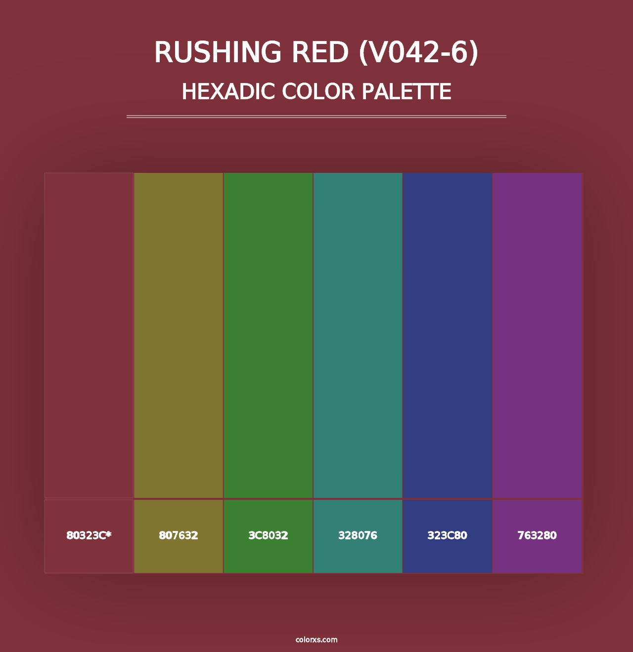 Rushing Red (V042-6) - Hexadic Color Palette