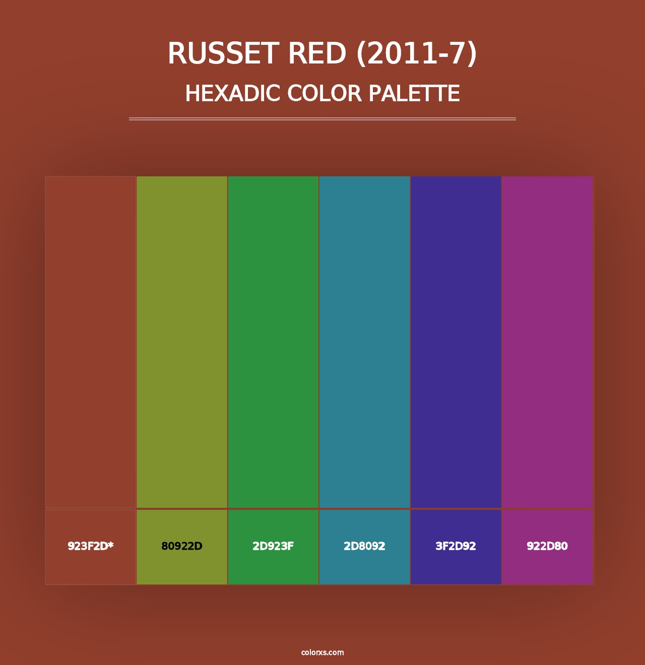 Russet Red (2011-7) - Hexadic Color Palette