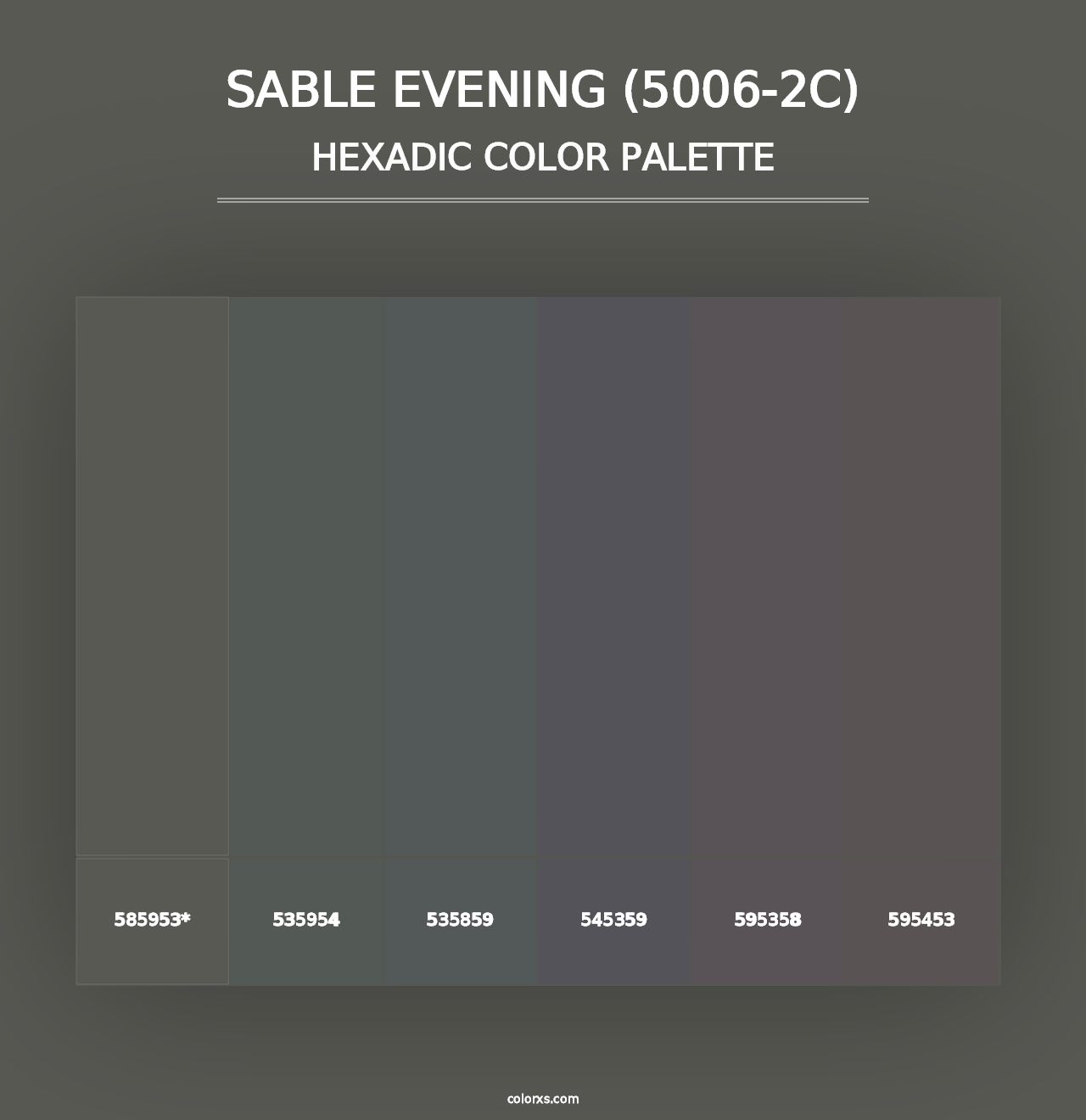 Sable Evening (5006-2C) - Hexadic Color Palette