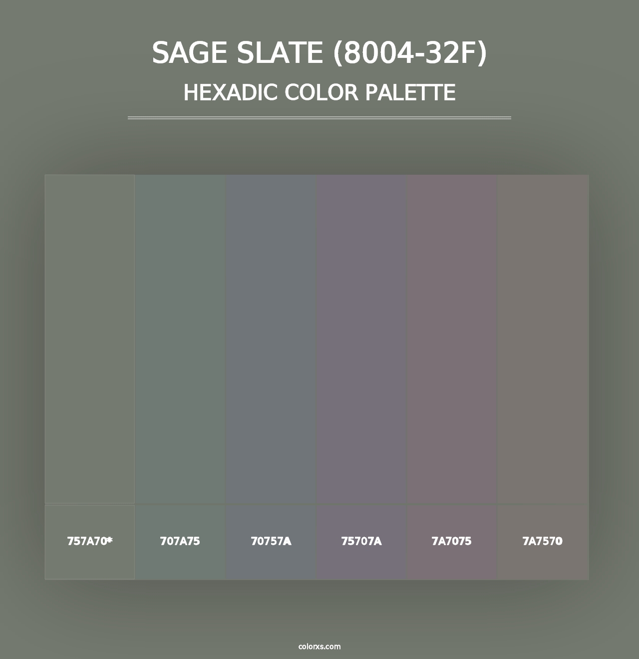 Sage Slate (8004-32F) - Hexadic Color Palette