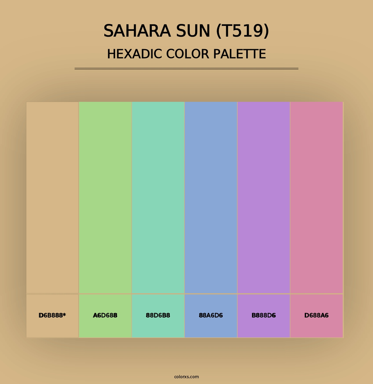 Sahara Sun (T519) - Hexadic Color Palette