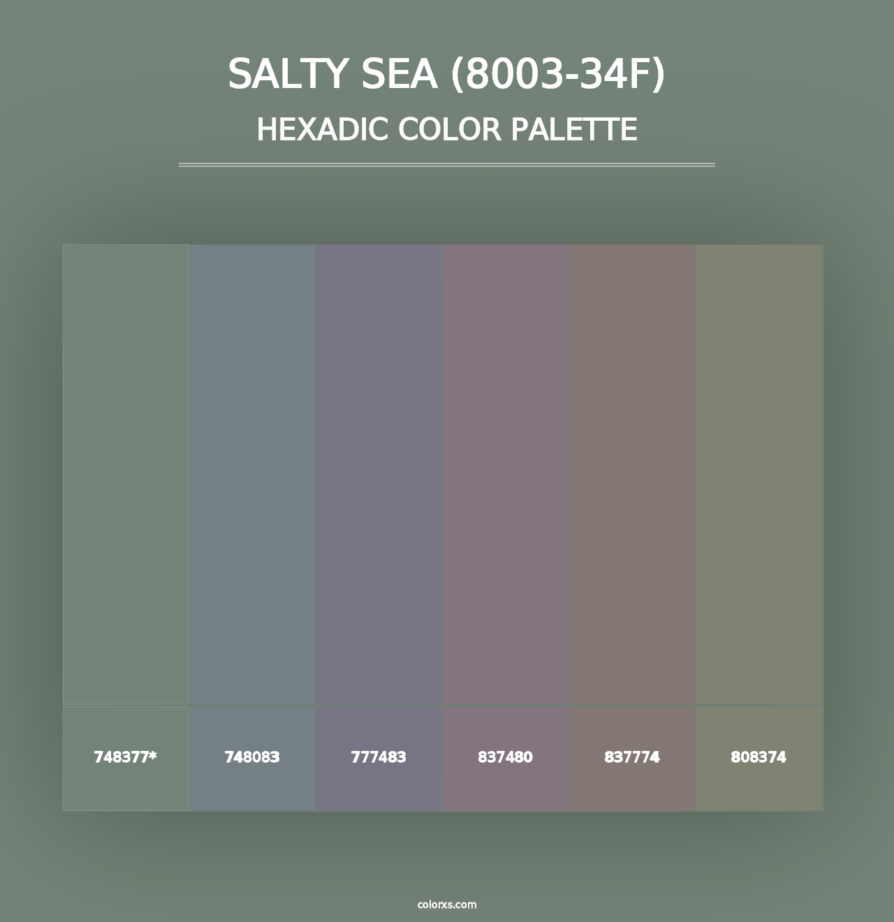 Salty Sea (8003-34F) - Hexadic Color Palette