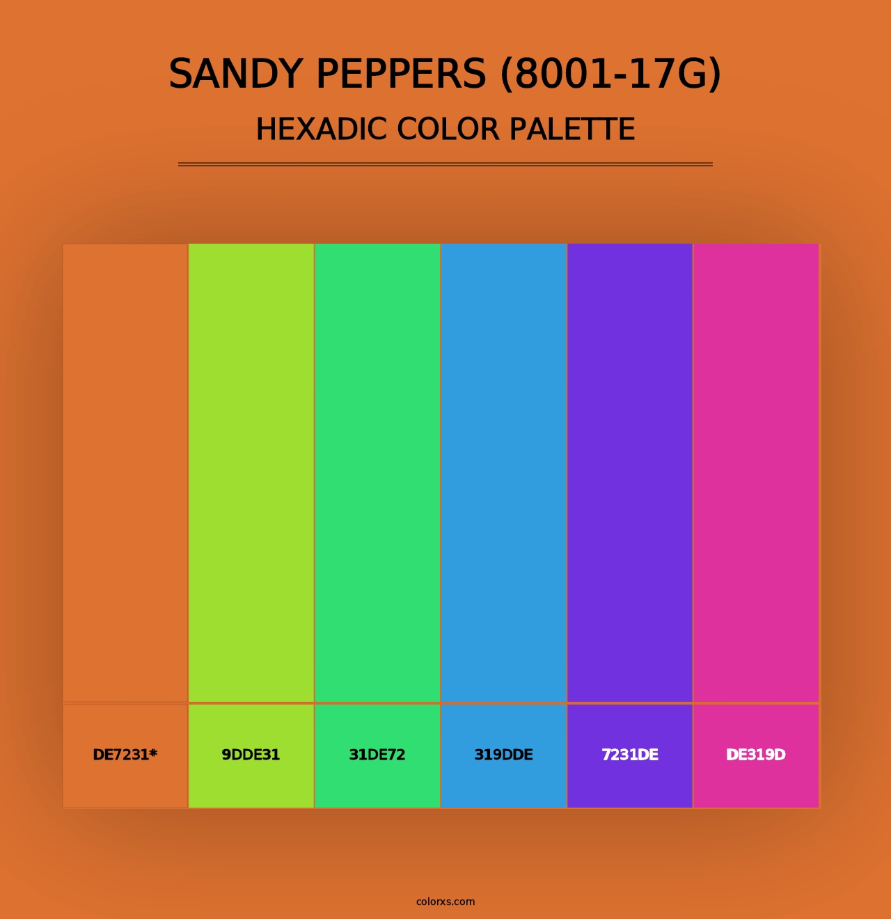 Sandy Peppers (8001-17G) - Hexadic Color Palette