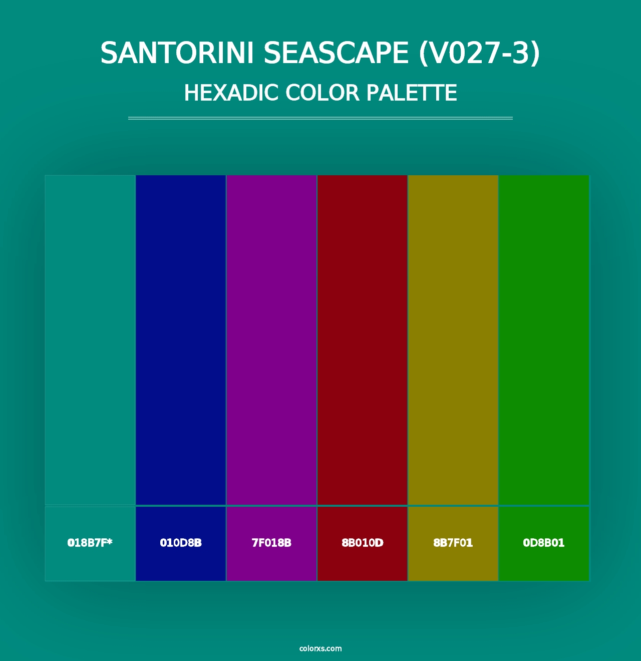 Santorini Seascape (V027-3) - Hexadic Color Palette