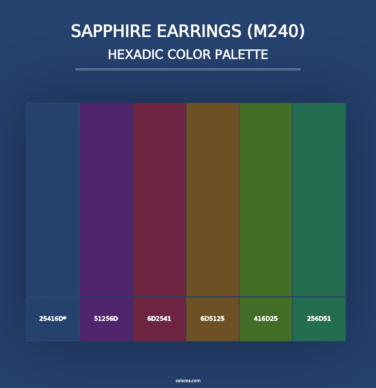 Sapphire Earrings (M240) - Hexadic Color Palette