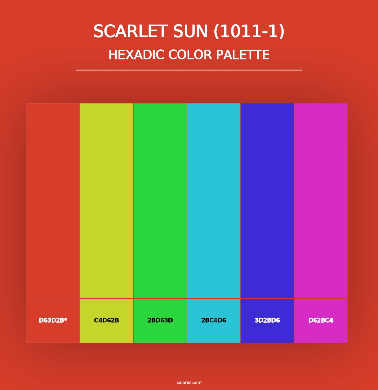 Scarlet Sun (1011-1) - Hexadic Color Palette