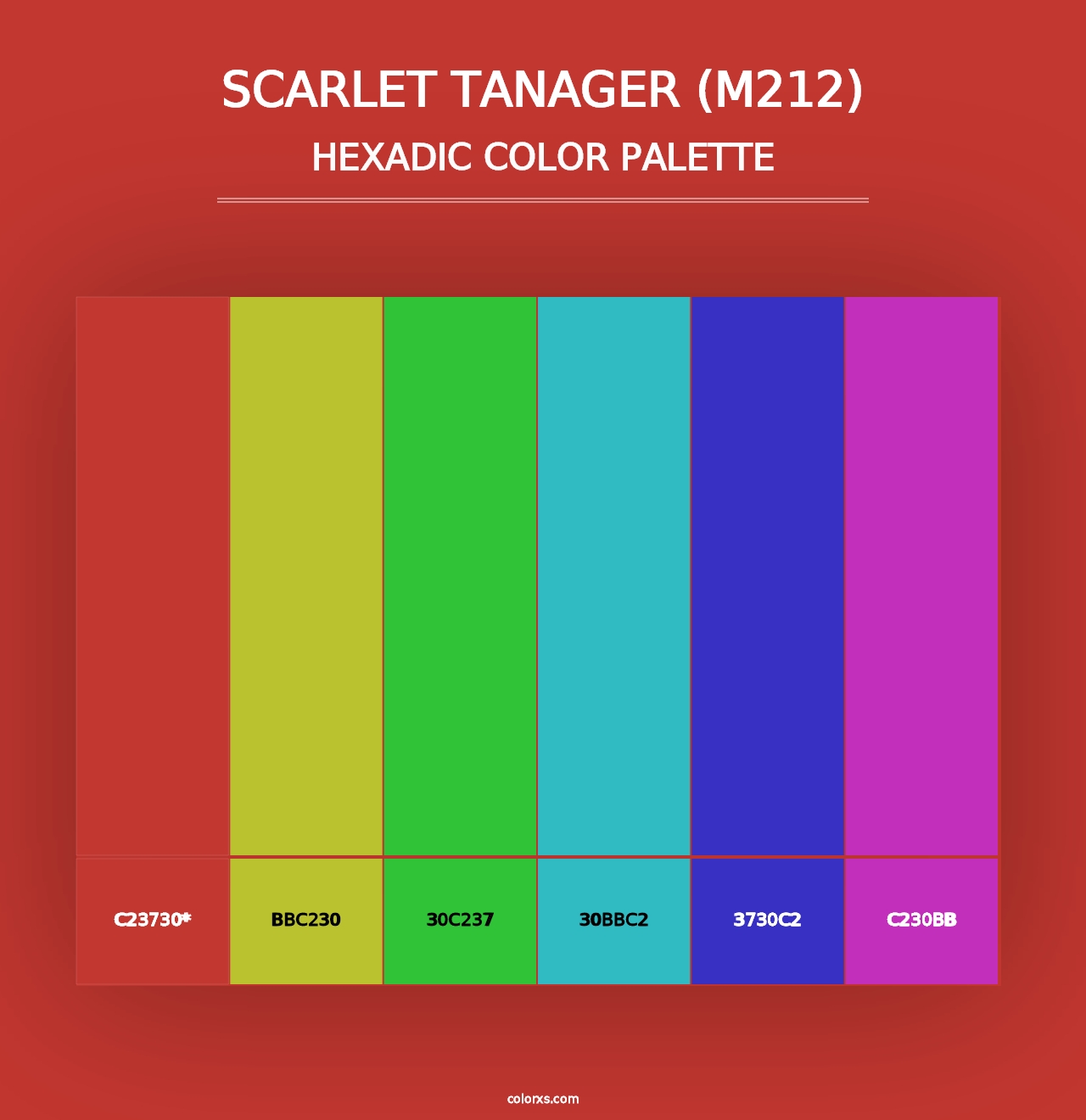 Scarlet Tanager (M212) - Hexadic Color Palette