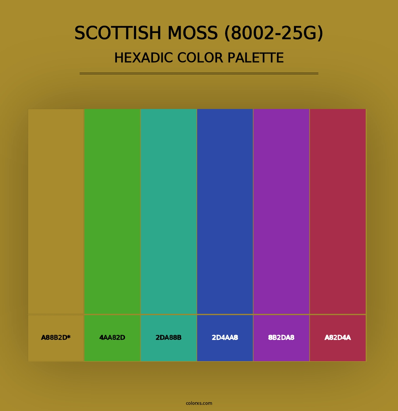 Scottish Moss (8002-25G) - Hexadic Color Palette