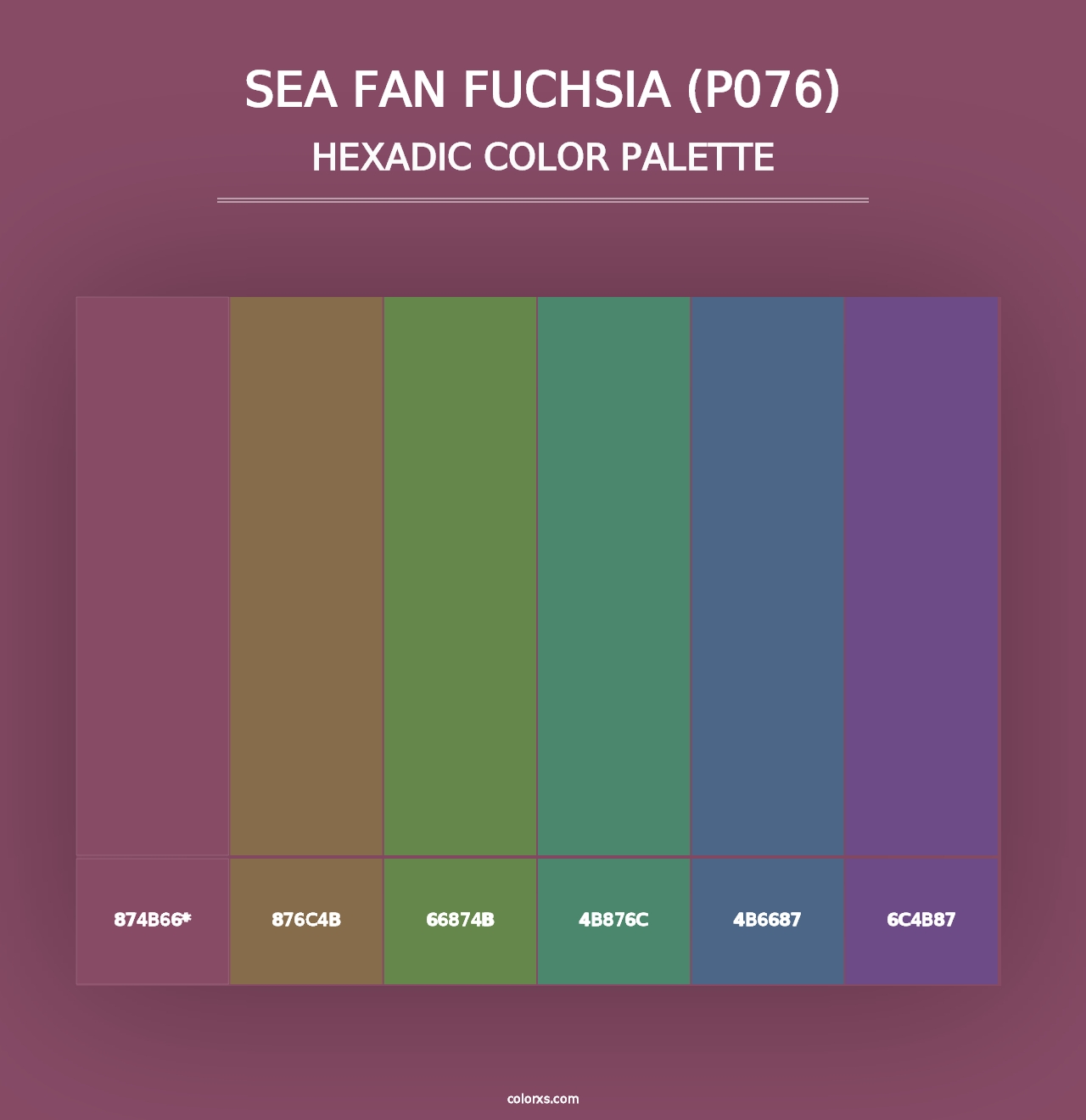 Sea Fan Fuchsia (P076) - Hexadic Color Palette