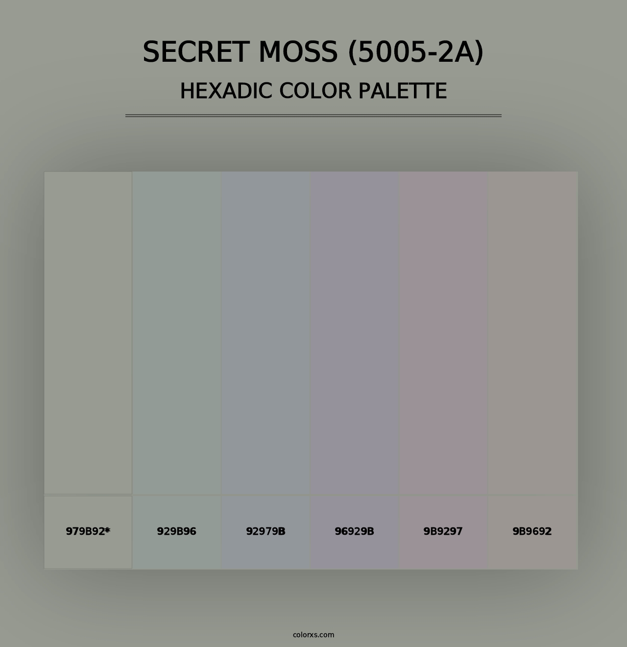 Secret Moss (5005-2A) - Hexadic Color Palette