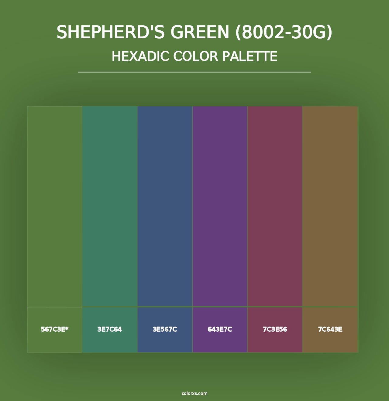 Shepherd's Green (8002-30G) - Hexadic Color Palette