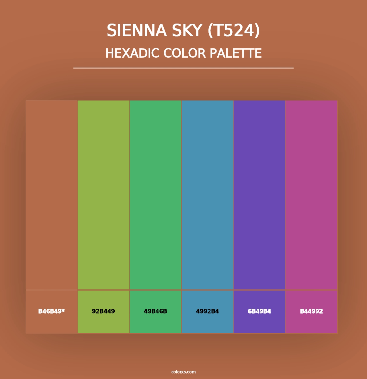 Sienna Sky (T524) - Hexadic Color Palette