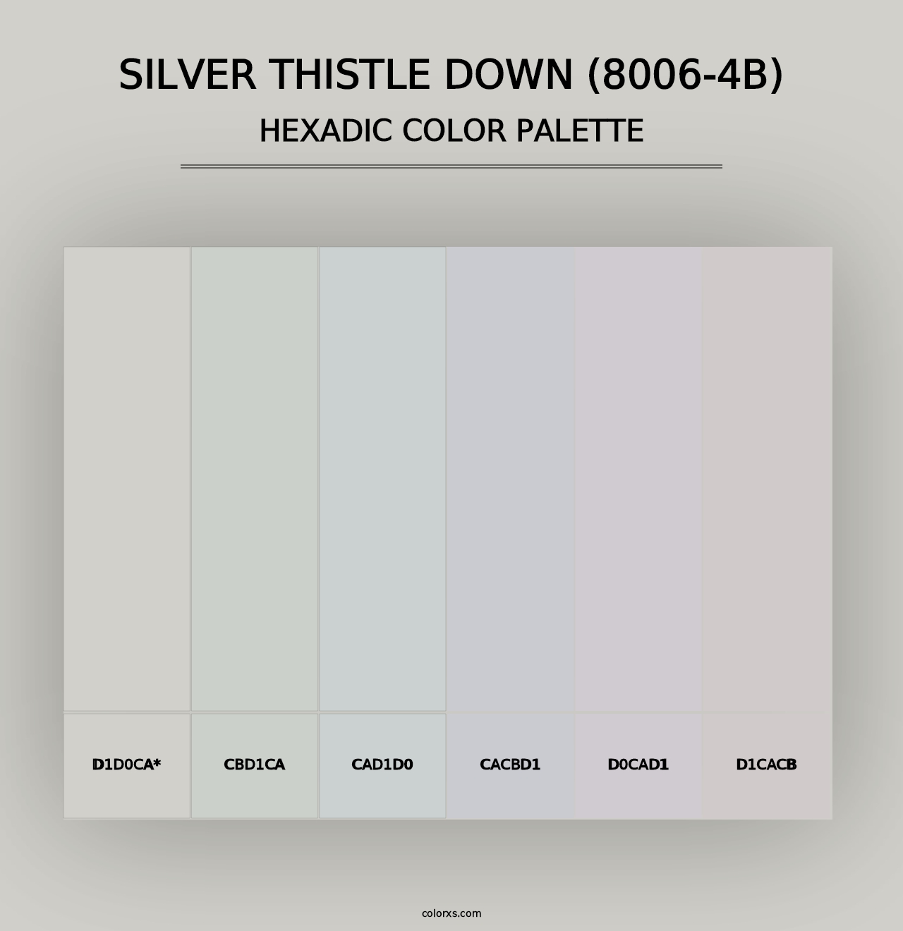 Silver Thistle Down (8006-4B) - Hexadic Color Palette