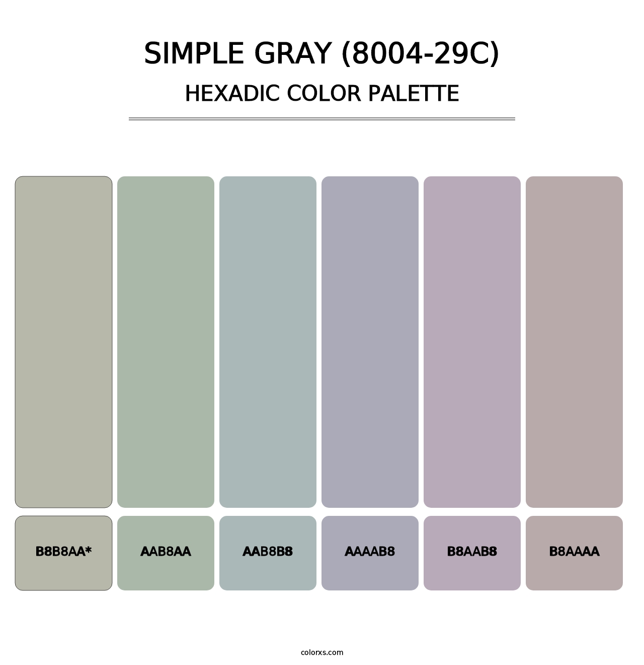 Simple Gray (8004-29C) - Hexadic Color Palette