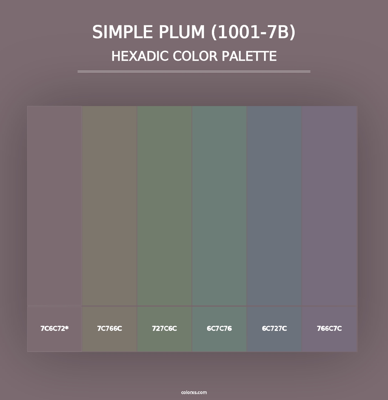 Simple Plum (1001-7B) - Hexadic Color Palette