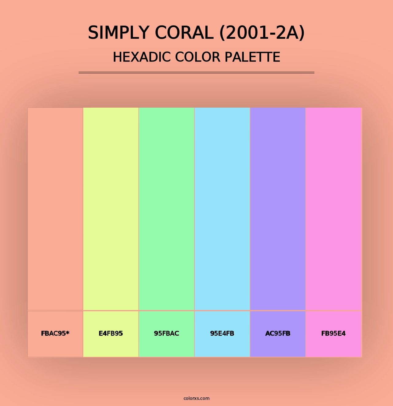 Simply Coral (2001-2A) - Hexadic Color Palette