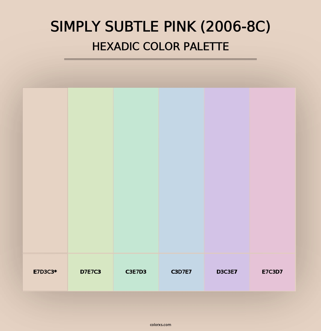 Simply Subtle Pink (2006-8C) - Hexadic Color Palette