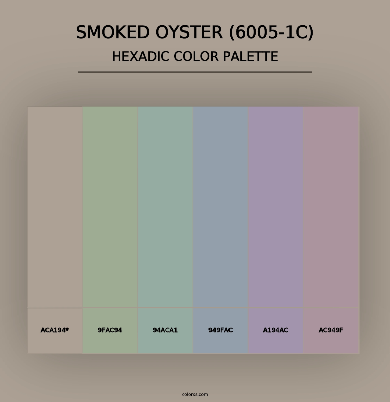 Smoked Oyster (6005-1C) - Hexadic Color Palette