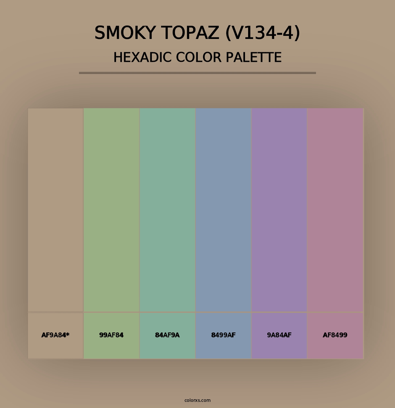 Smoky Topaz (V134-4) - Hexadic Color Palette