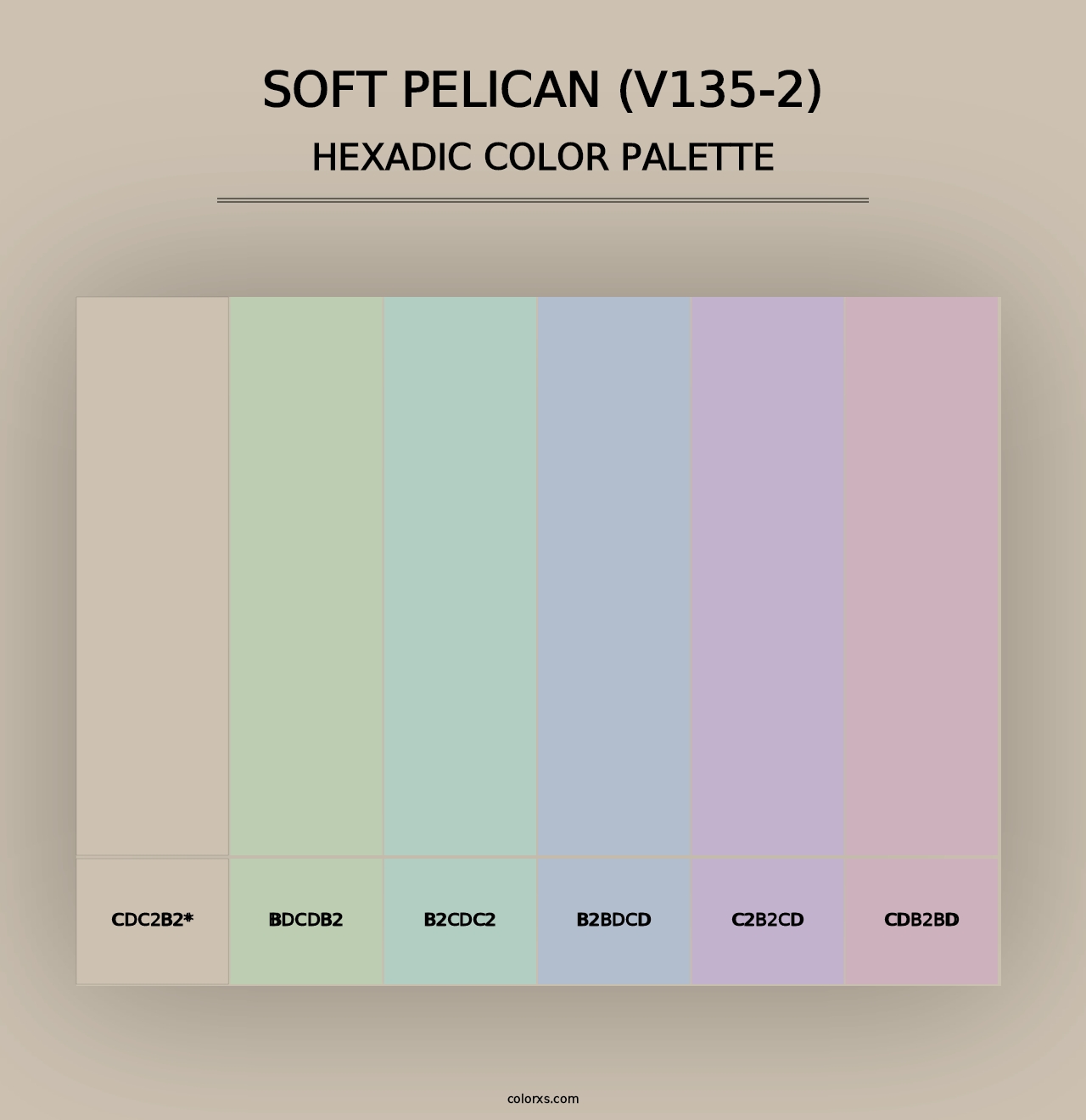 Soft Pelican (V135-2) - Hexadic Color Palette