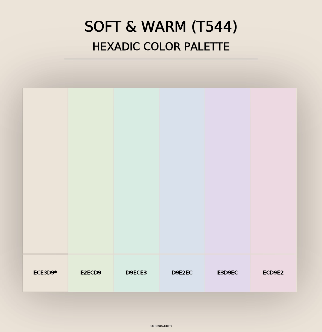 Soft & Warm (T544) - Hexadic Color Palette