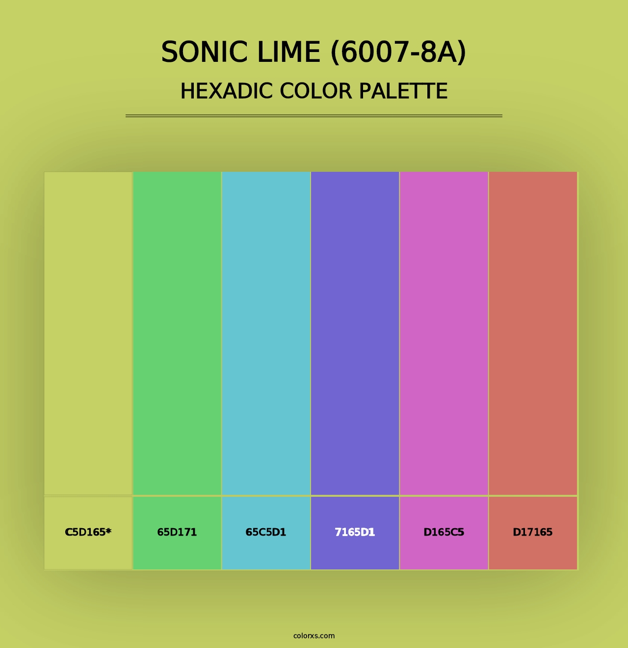 Sonic Lime (6007-8A) - Hexadic Color Palette