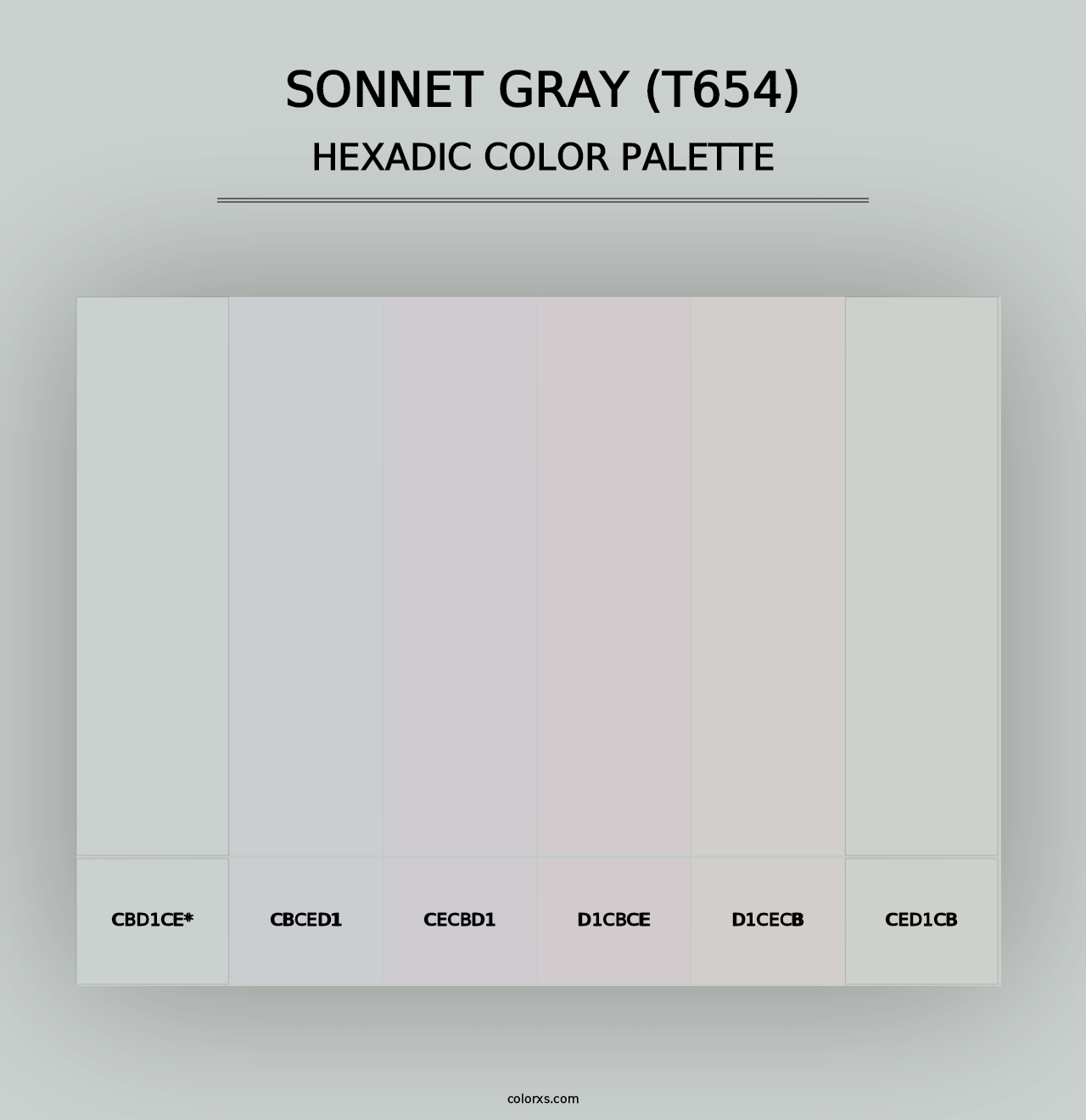 Sonnet Gray (T654) - Hexadic Color Palette