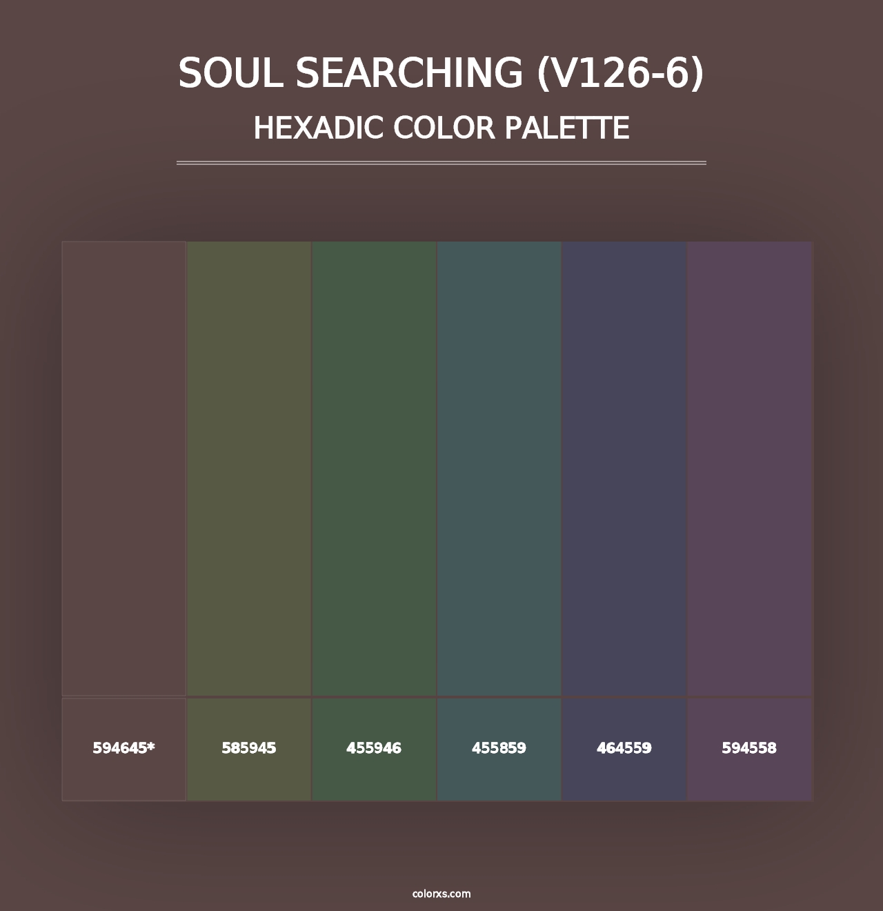 Soul Searching (V126-6) - Hexadic Color Palette