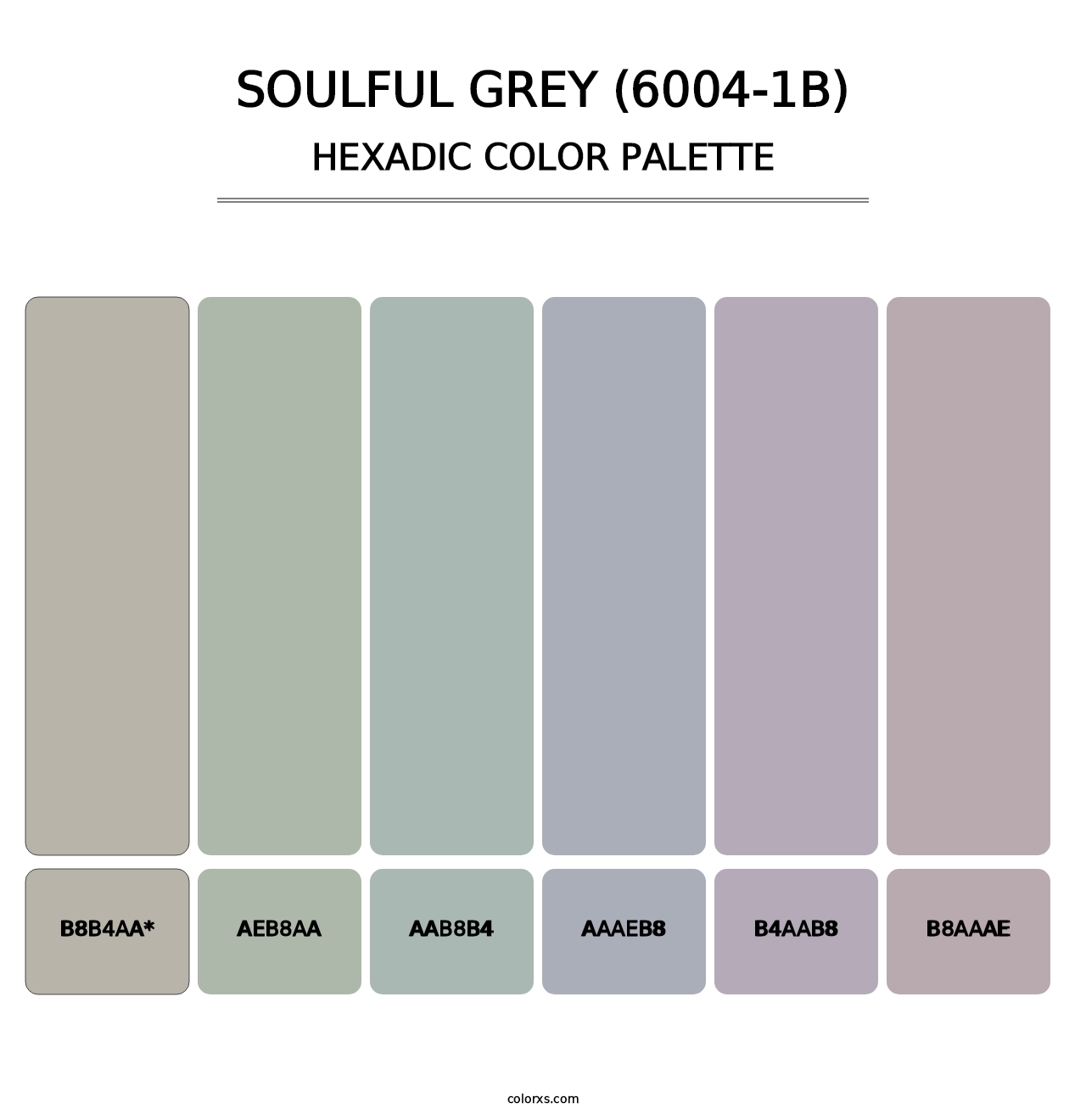 Soulful Grey (6004-1B) - Hexadic Color Palette