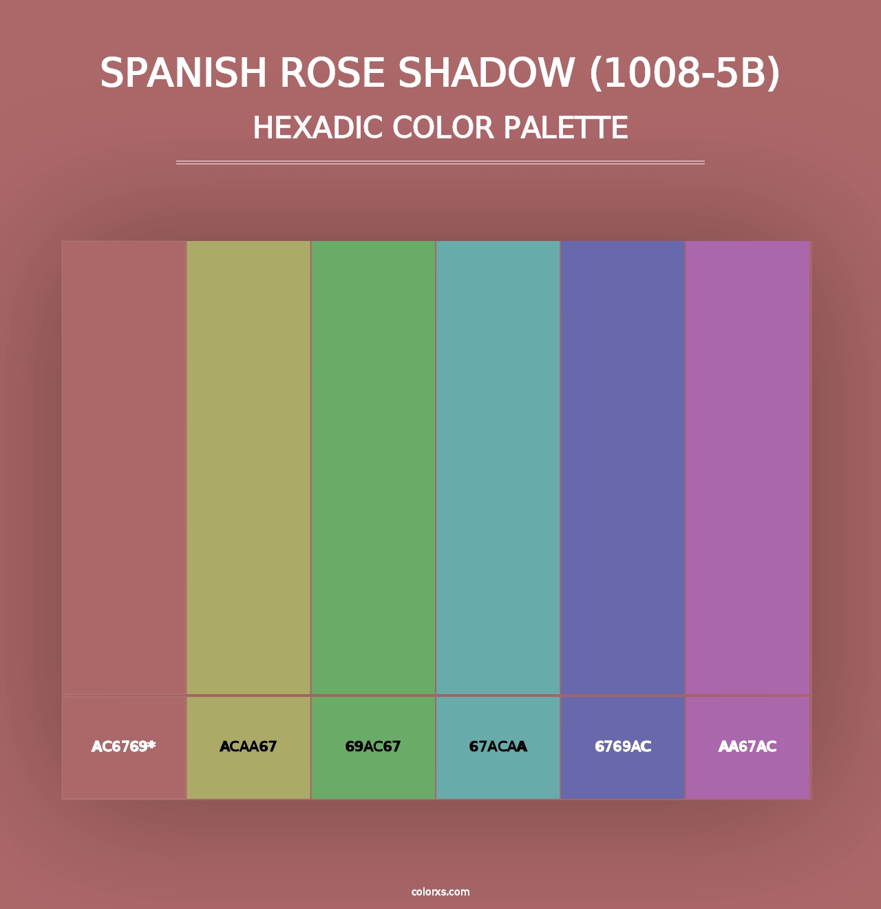 Spanish Rose Shadow (1008-5B) - Hexadic Color Palette