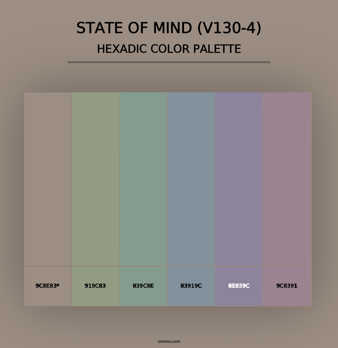 State of Mind (V130-4) - Hexadic Color Palette