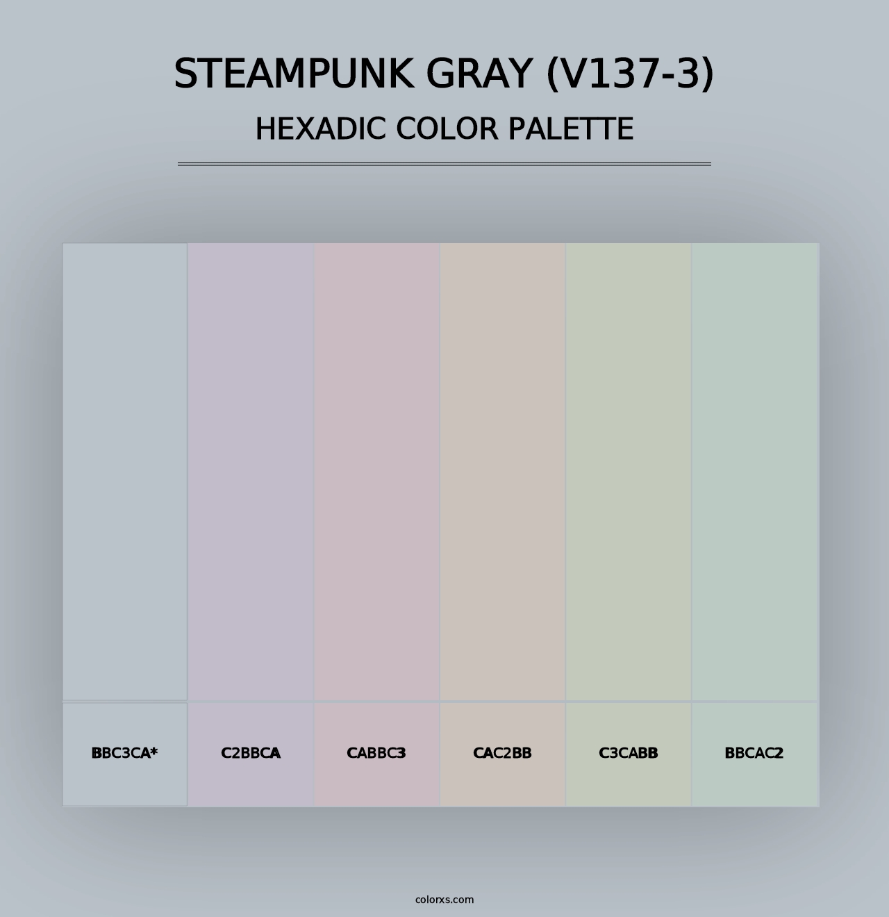 Steampunk Gray (V137-3) - Hexadic Color Palette