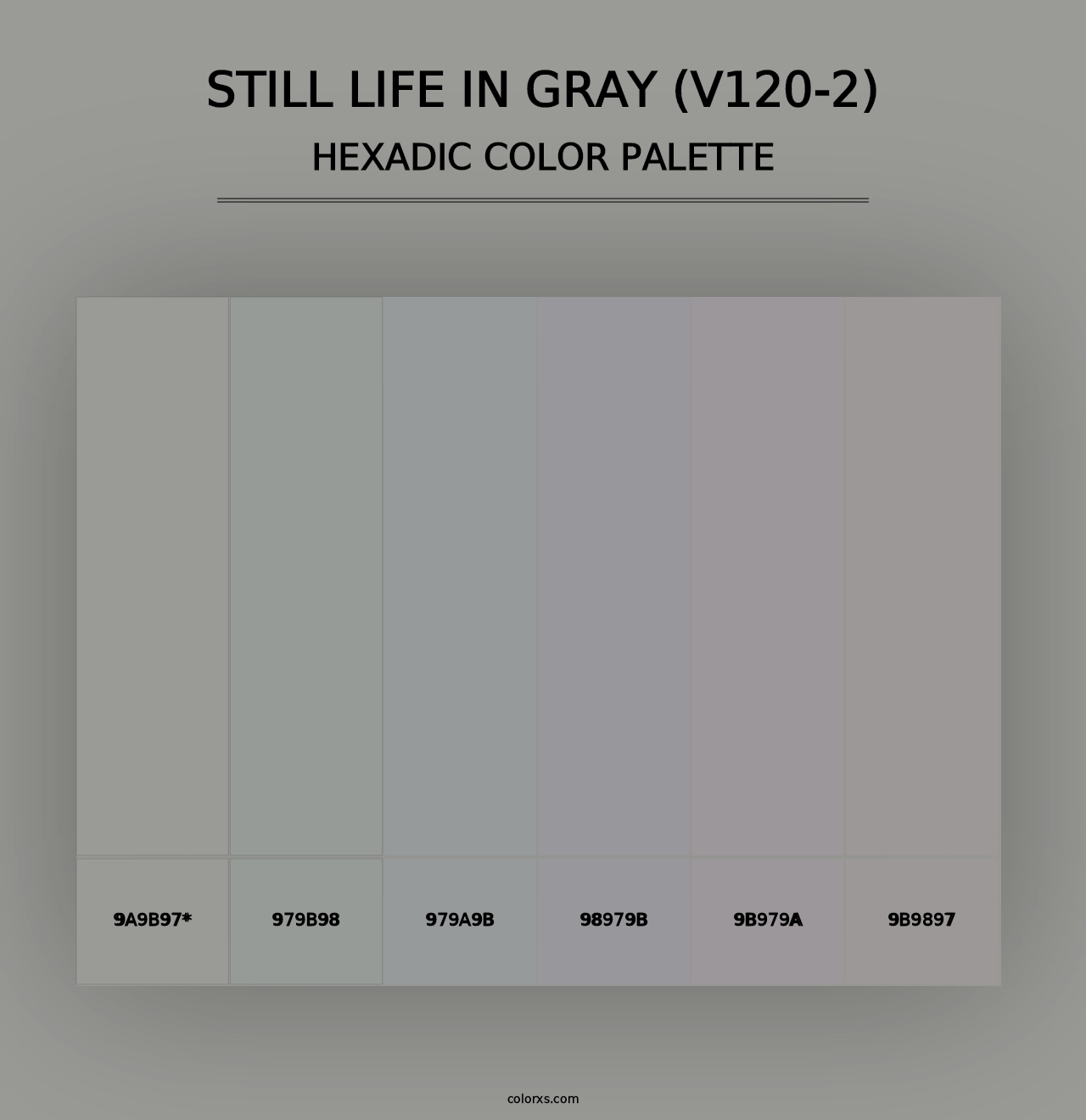 Still Life in Gray (V120-2) - Hexadic Color Palette