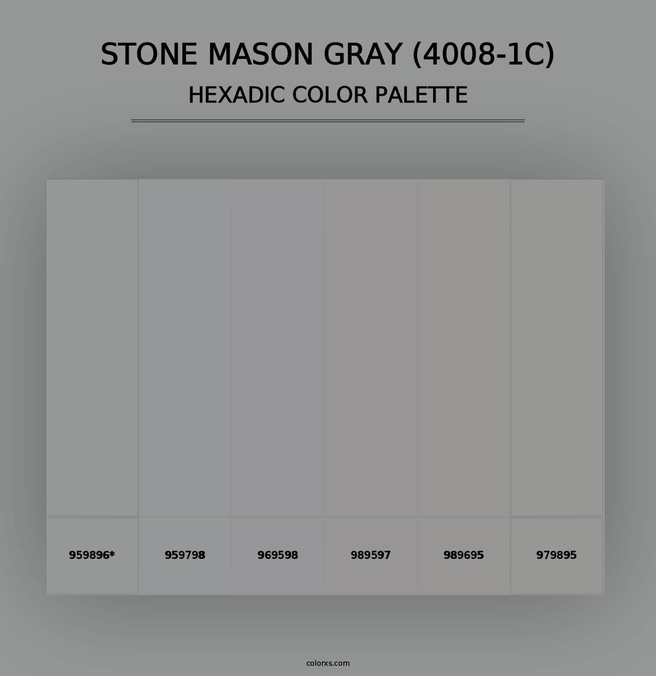 Stone Mason Gray (4008-1C) - Hexadic Color Palette