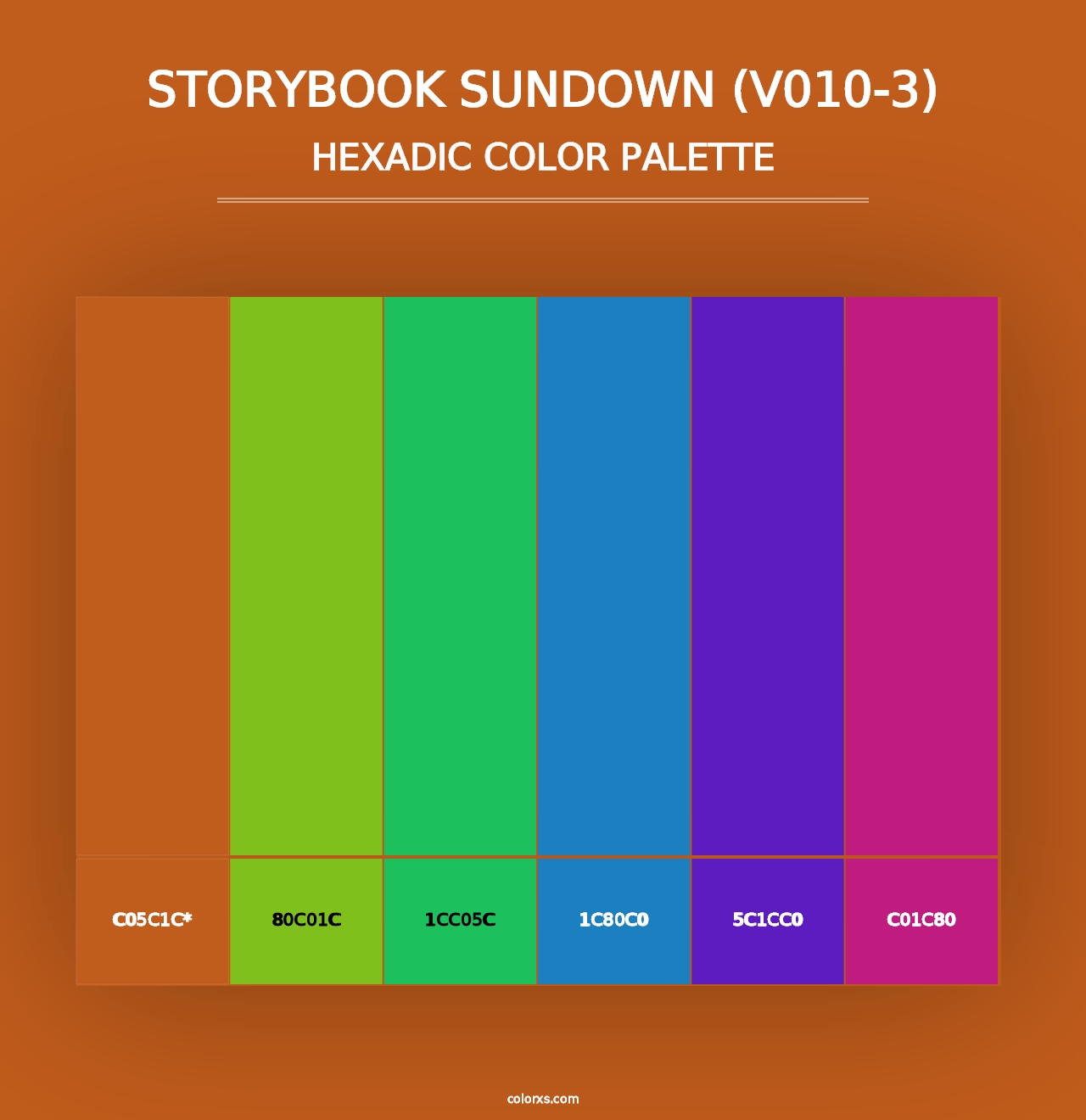 Storybook Sundown (V010-3) - Hexadic Color Palette